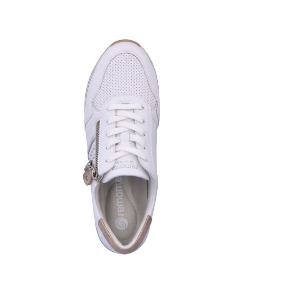 Remonte Women's shoes | Style D1318 Athletic Lace-up with zip - White Combination | Free Delivery