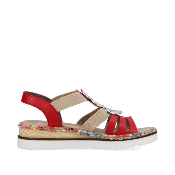 Rieker Women's sandals | Style 679L4 Casual Sandal - Red | Free Delivery