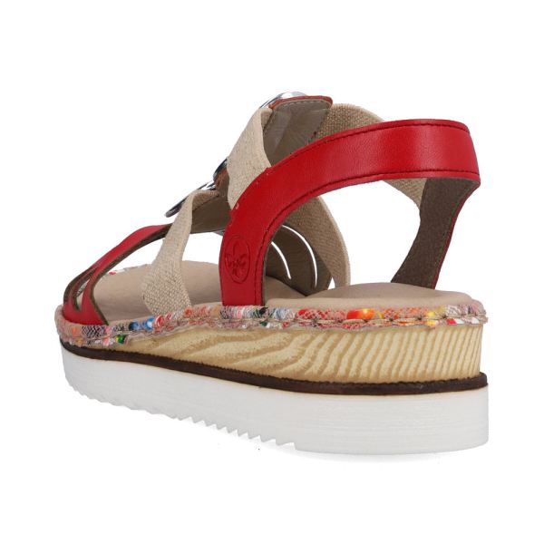 Rieker Women's sandals | Style 679L4 Casual Sandal - Red | Free Delivery