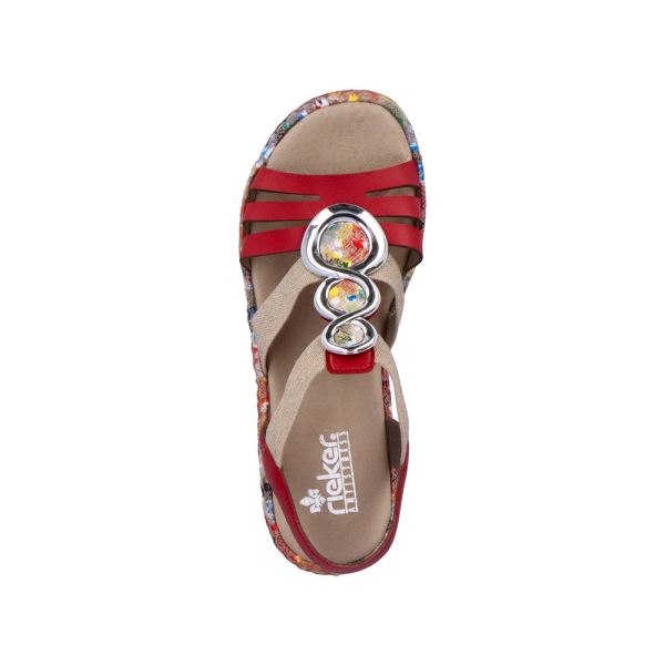 Rieker Women's sandals | Style 679L4 Casual Sandal - Red | Free Delivery