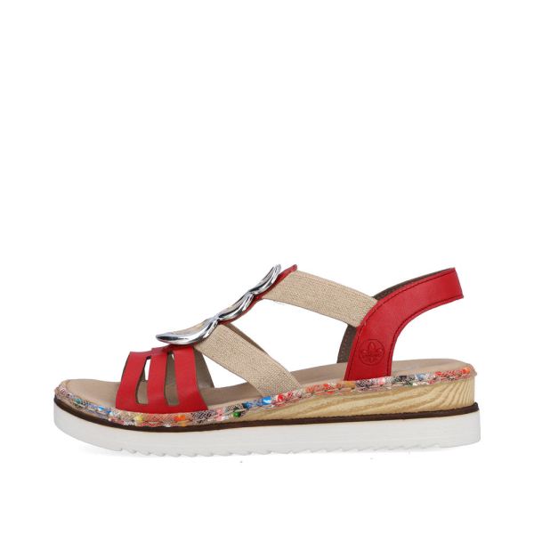 Rieker Women's sandals | Style 679L4 Casual Sandal - Red | Free Delivery
