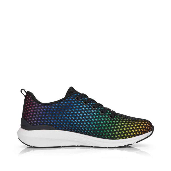 Rieker EVOLUTION Women's shoes | Style 40101 Athletic Lace-up - Black Combination | Free Delivery