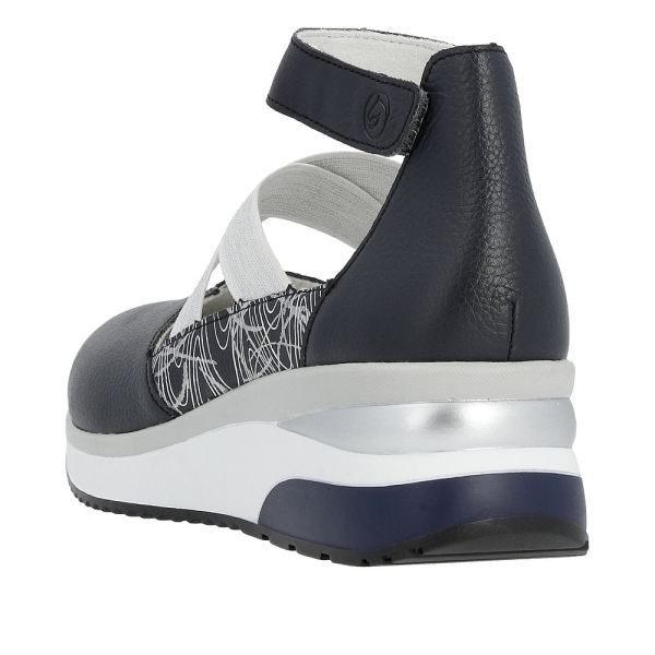 Remonte Women's shoes | Style D2411 Athletic Ballerina with Strap - Blue Combination | Free Delivery