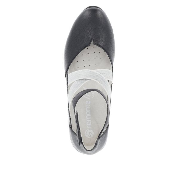 Remonte Women's shoes | Style D2411 Athletic Ballerina with Strap - Blue Combination | Free Delivery