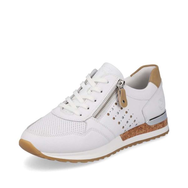 Remonte Women's shoes | Style R2536 Casual Lace-up with zip - White Combination | Free Delivery
