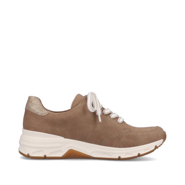 Rieker Women's shoes | Style 48133 Athletic Lace-up with zip - Beige | Free Delivery