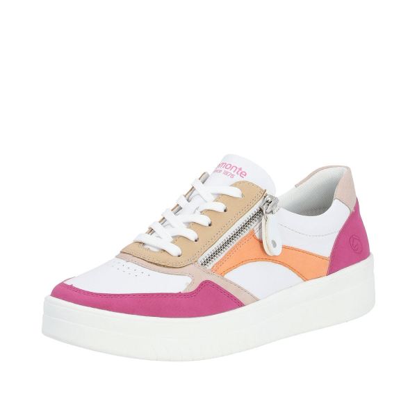 Remonte Women's shoes | Style D0J01 Athletic Lace-up with zip - Pink | Free Delivery
