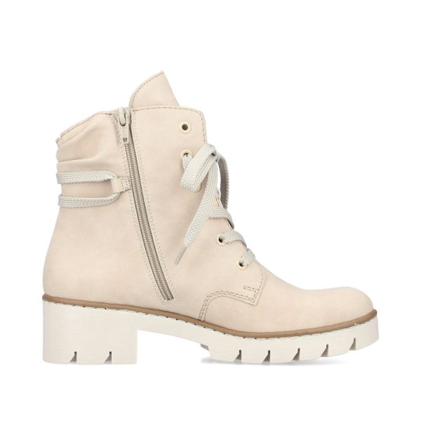 Rieker Synthetic leather Women's Short Boots| X5717 Ankle Boots - Beige | Free Delivery