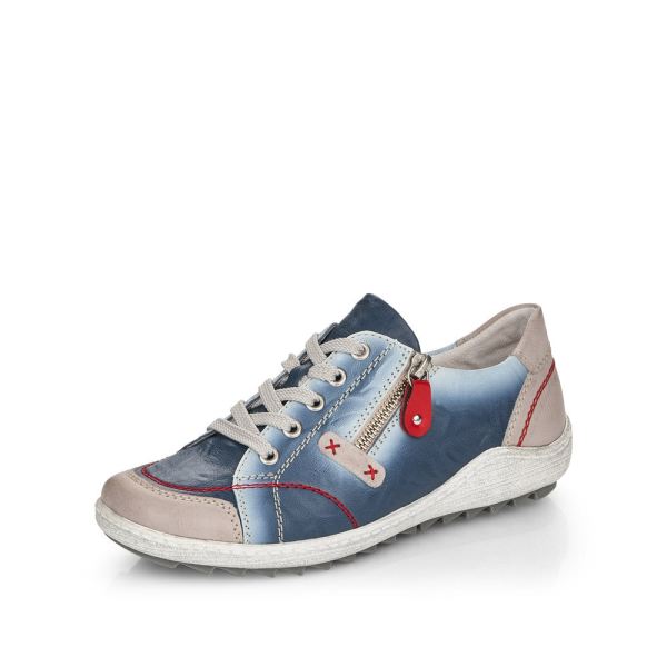 Remonte Women's shoes | Style R1427 Casual Lace-up with zip - Blue | Free Delivery