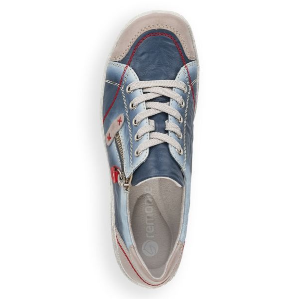 Remonte Women's shoes | Style R1427 Casual Lace-up with zip - Blue | Free Delivery