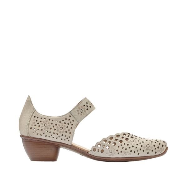 Rieker Women's shoes | Style 43753 Dress Open Shank - Beige | Free Delivery