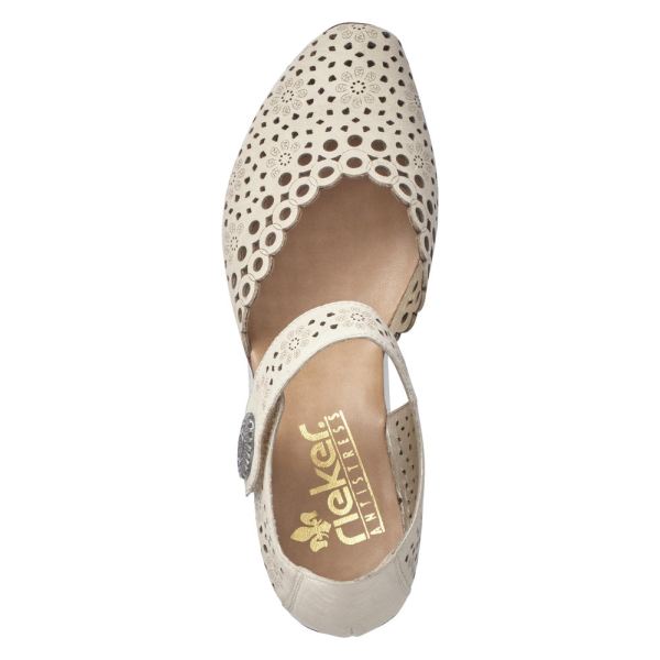 Rieker Women's shoes | Style 43753 Dress Open Shank - Beige | Free Delivery