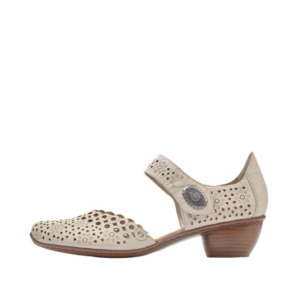Rieker Women's shoes | Style 43753 Dress Open Shank - Beige | Free Delivery