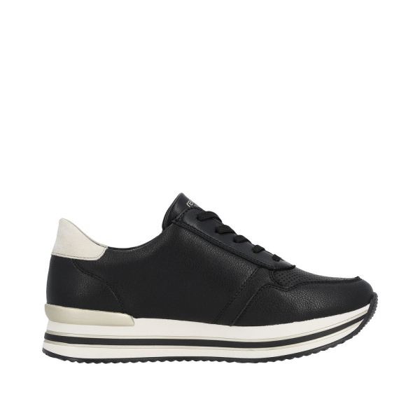 Remonte Women's shoes | Style D1318 Athletic Lace-up with zip - Black Combination | Free Delivery