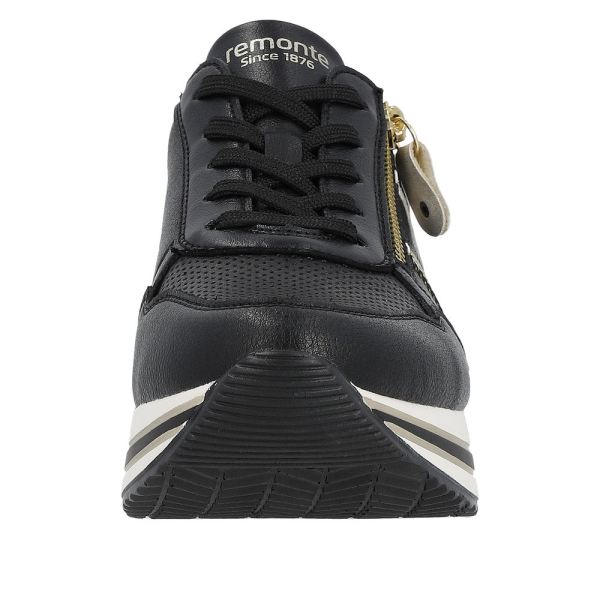 Remonte Women's shoes | Style D1318 Athletic Lace-up with zip - Black Combination | Free Delivery