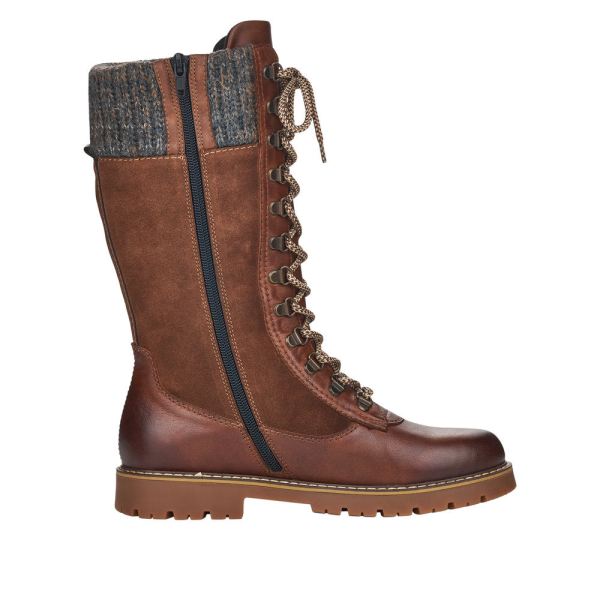 Remonte Suede Leather Women'S' Tall Boots | D9375 Tall Boots Athleisure Boots - Brown Combination | Free Delivery