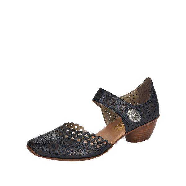 Rieker Women's shoes | Style 43753 Dress Open Shank - Black | Free Delivery