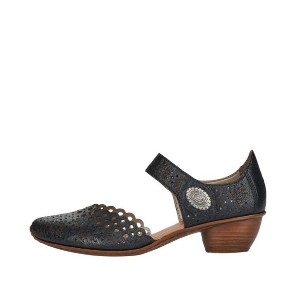 Rieker Women's shoes | Style 43753 Dress Open Shank - Black | Free Delivery