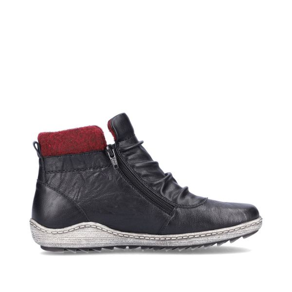 Remonte Leather Women's Mid Height Boots| R1486-22 Mid-height Boots - Black Combination | Free Delivery