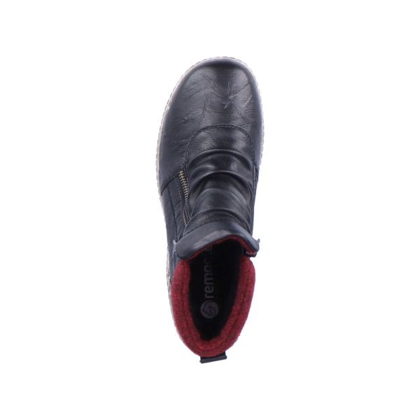 Remonte Leather Women's Mid Height Boots| R1486-22 Mid-height Boots - Black Combination | Free Delivery