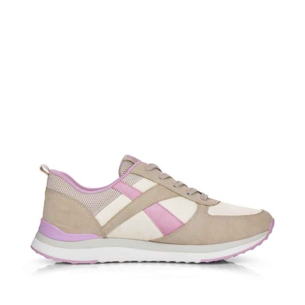 Rieker EVOLUTION Women's shoes | Style 42502 Athletic Lace-up - Beige Combination | Free Delivery