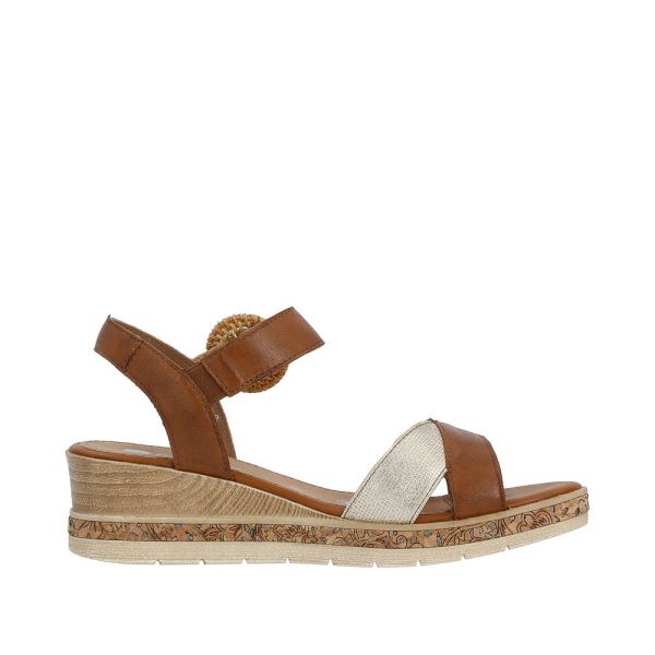Remonte Women's sandals | Style D3067 Dress Sandal - Brown Combination | Free Delivery