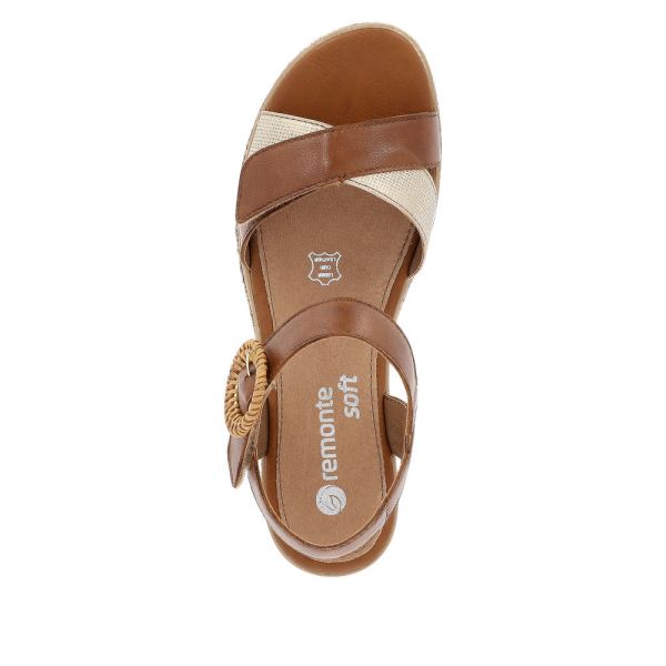 Remonte Women's sandals | Style D3067 Dress Sandal - Brown Combination | Free Delivery