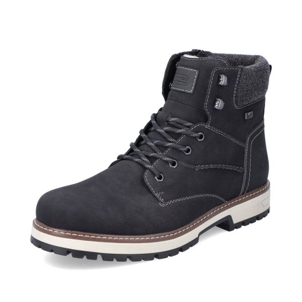 Rieker Synthetic leather Men's boots | F8332 Ankle Boots Flip Grip - Black | Free Delivery