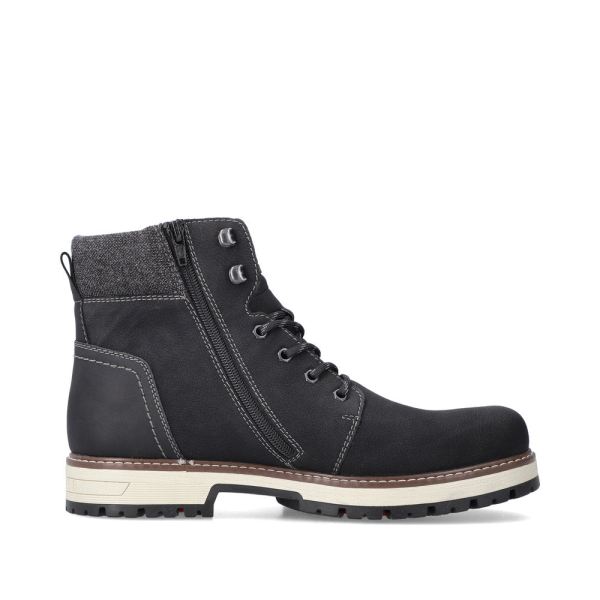Rieker Synthetic leather Men's boots | F8332 Ankle Boots Flip Grip - Black | Free Delivery