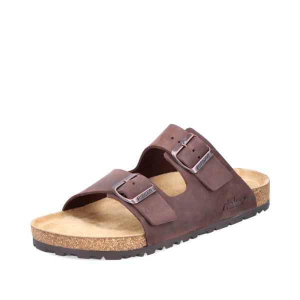 Rieker Men's sandals | Style 22190 Casual Mule - Brown | Free Delivery