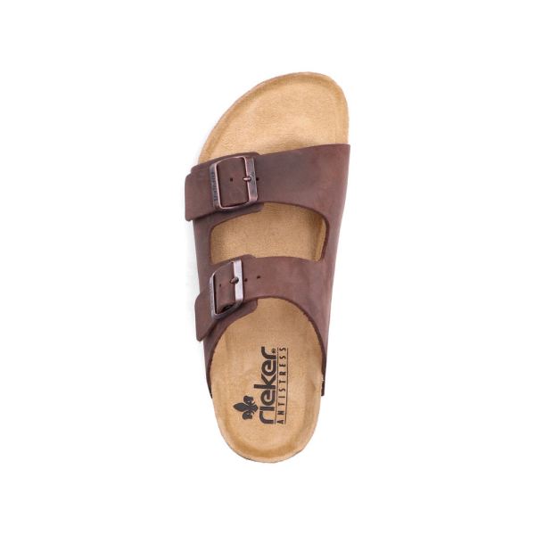 Rieker Men's sandals | Style 22190 Casual Mule - Brown | Free Delivery