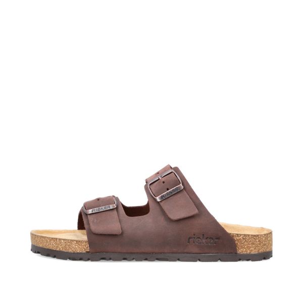Rieker Men's sandals | Style 22190 Casual Mule - Brown | Free Delivery