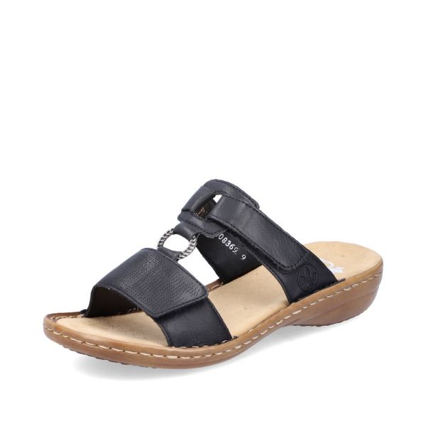 Rieker Women's sandals | Style 60885 Casual Mule - Black | Free Delivery