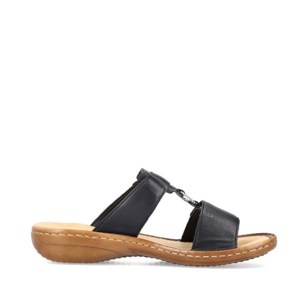 Rieker Women's sandals | Style 60885 Casual Mule - Black | Free Delivery
