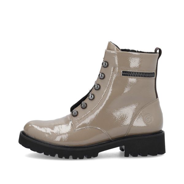 Remonte patent leather Women's short boots| D8670 Ankle Boots - Brown | Free Delivery