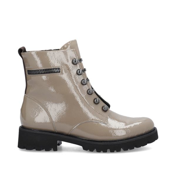Remonte patent leather Women's short boots| D8670 Ankle Boots - Brown | Free Delivery