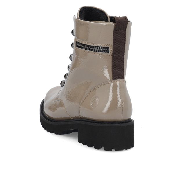 Remonte patent leather Women's short boots| D8670 Ankle Boots - Brown | Free Delivery