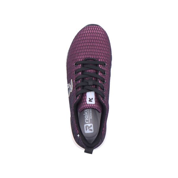 Rieker EVOLUTION Women's shoes | Style 40103 Athletic Lace-up - Red Combination | Free Delivery