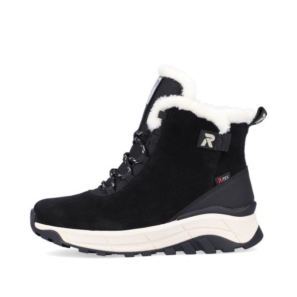 Rieker EVOLUTION Suede leather Women's Short Boots| W0060 Ankle Boots - Black | Free Delivery