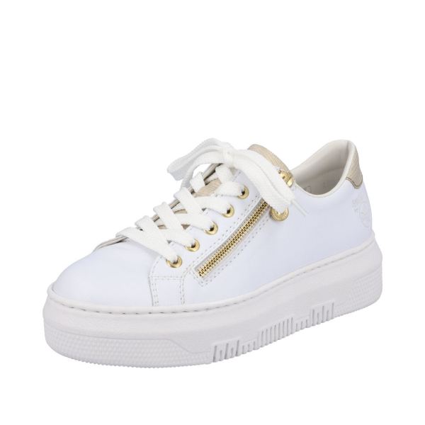 Rieker Women's shoes | Style M1921 Athletic Lace-up with zip - White | Free Delivery