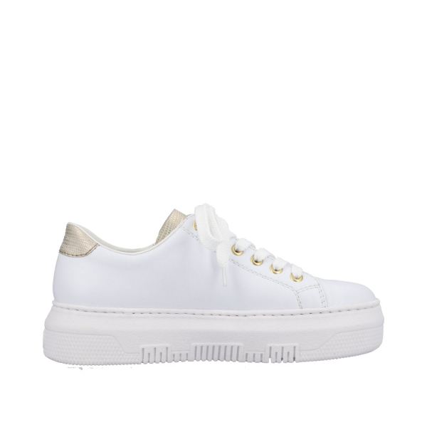 Rieker Women's shoes | Style M1921 Athletic Lace-up with zip - White | Free Delivery