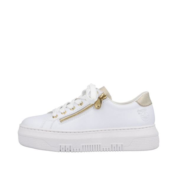 Rieker Women's shoes | Style M1921 Athletic Lace-up with zip - White | Free Delivery
