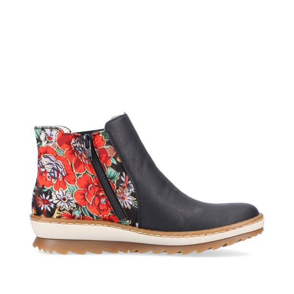 Rieker Synthetic leather Women's Short Boots| Z8689 Ankle Boots - Black Combination | Free Delivery