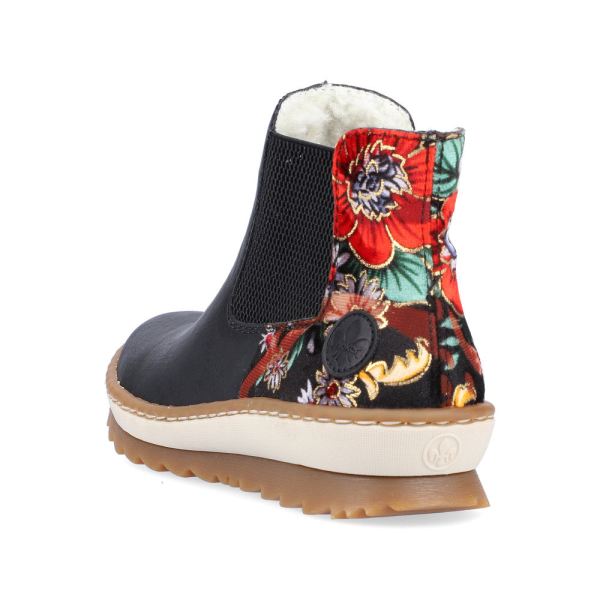 Rieker Synthetic leather Women's Short Boots| Z8689 Ankle Boots - Black Combination | Free Delivery