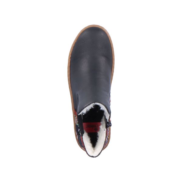 Rieker Synthetic leather Women's Short Boots| Z8689 Ankle Boots - Black Combination | Free Delivery