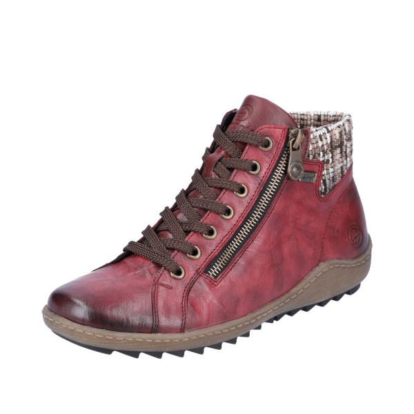 Remonte Leather Women's short boots| R1485 Ankle Boots - Red Combination | Free Delivery