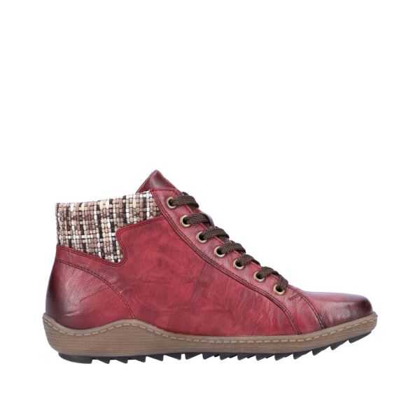 Remonte Leather Women's short boots| R1485 Ankle Boots - Red Combination | Free Delivery
