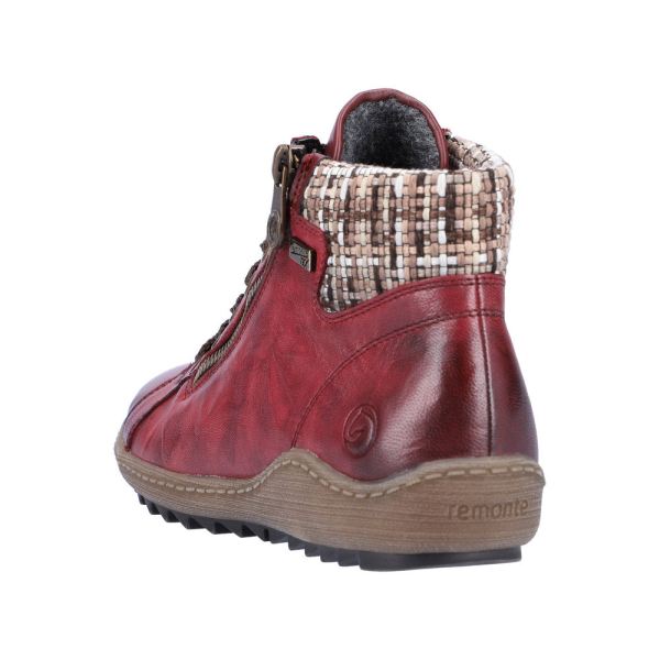 Remonte Leather Women's short boots| R1485 Ankle Boots - Red Combination | Free Delivery