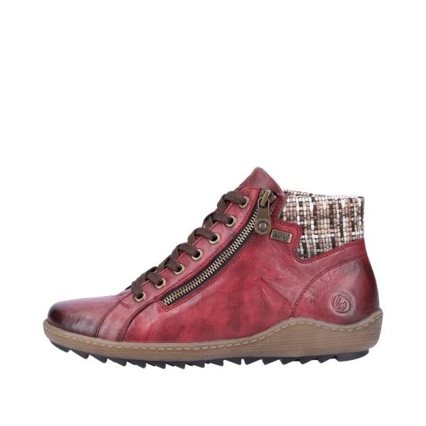 Remonte Leather Women's short boots| R1485 Ankle Boots - Red Combination | Free Delivery