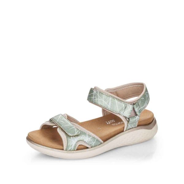 Remonte Women's sandals | Style D7752 Casual Sandal - Green Combination | Free Delivery